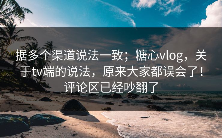 据多个渠道说法一致；糖心vlog，关于tv端的说法，原来大家都误会了！评论区已经吵翻了